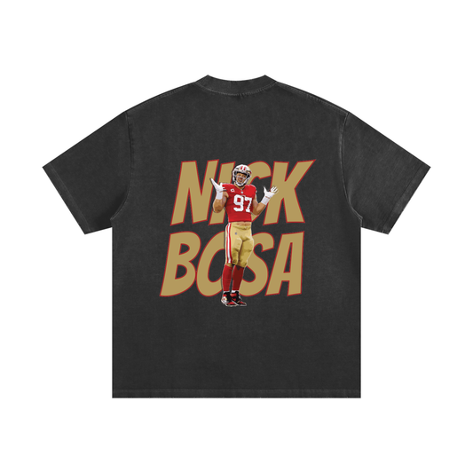 BIG BOSA Heavyweight Vintage Washed Frayed T-Shirt