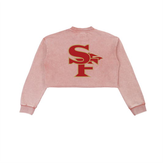 9ER BAE Snow Washed Raw Edge Cropped Sweatshirt
