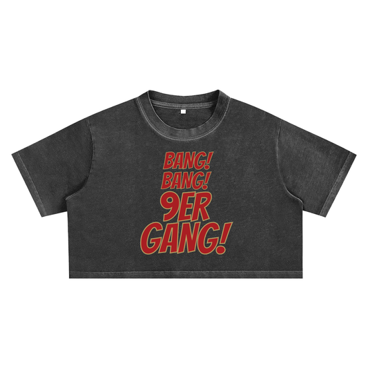 9ER GIRL GANG Snow Washed Crop Top
