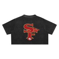 9ER GIRL GANG Snow Washed Crop Top