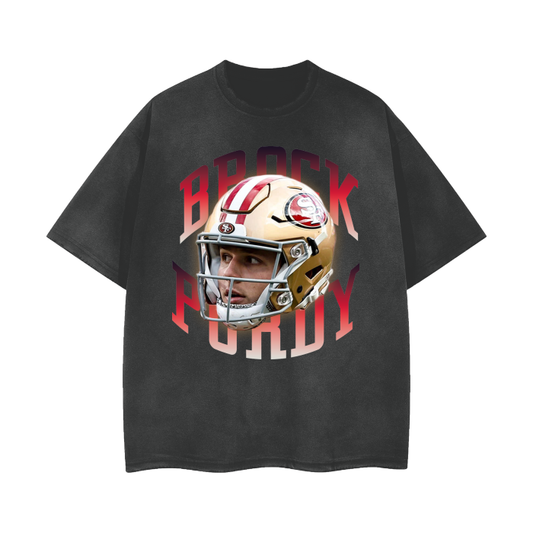 CANT STOP THE BROCK Vintage Wash Frayed T-Shirt - 260 GSM