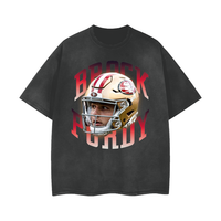 CANT STOP THE BROCK Vintage Wash Frayed T-Shirt - 260 GSM